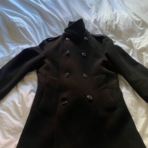 Men’s Small black 100% wool men’s Ralph Lauren peacoat